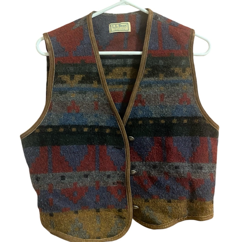 LL Bean M Wool Southwest Vest